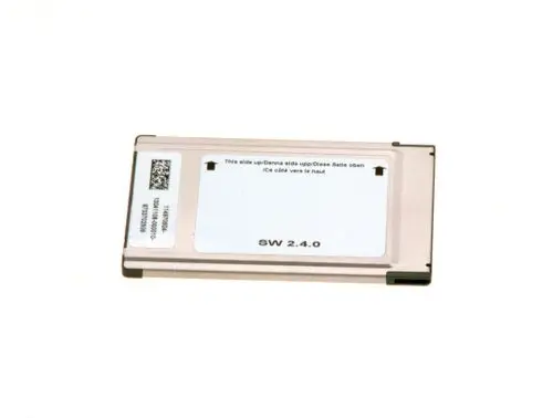 Bosch Steuergerät, rechteckiges Metallgehäuse mit einem weißen Aufkleber, der Anweisungen zur Ausrichtung enthält und eine Softwareversion aufzeigt.